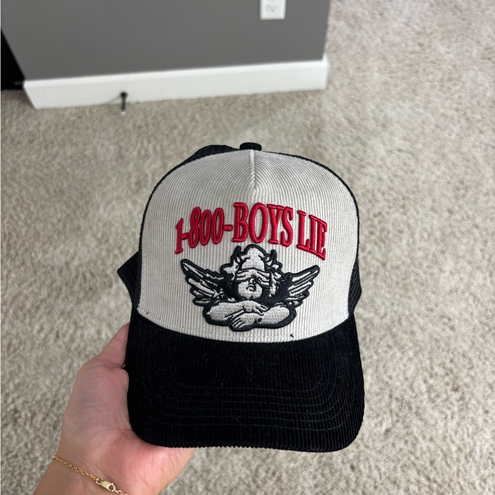 Boys Lie Black and White Trucker Hat